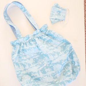 NWT Brand New Handmade Blue Reindeer Bag & Mask